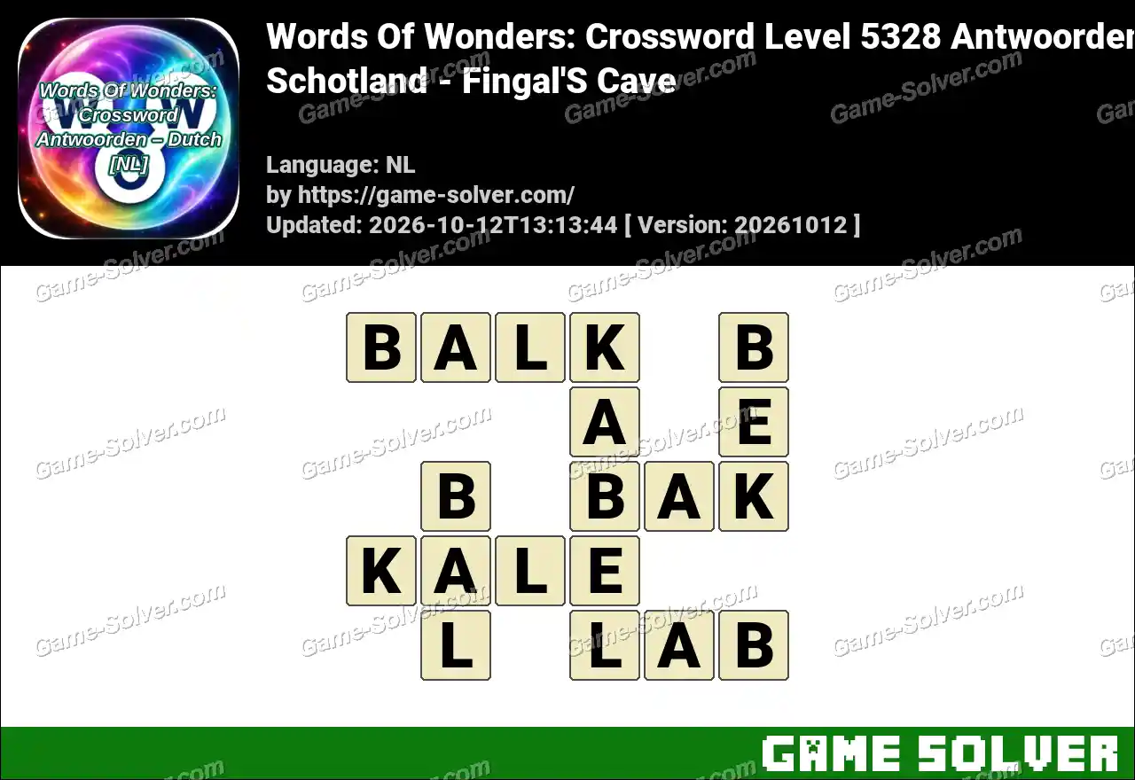 Words Of Wonders: Crossword Level 5328 Antwoorden – Schotland – Fingal’S Cave